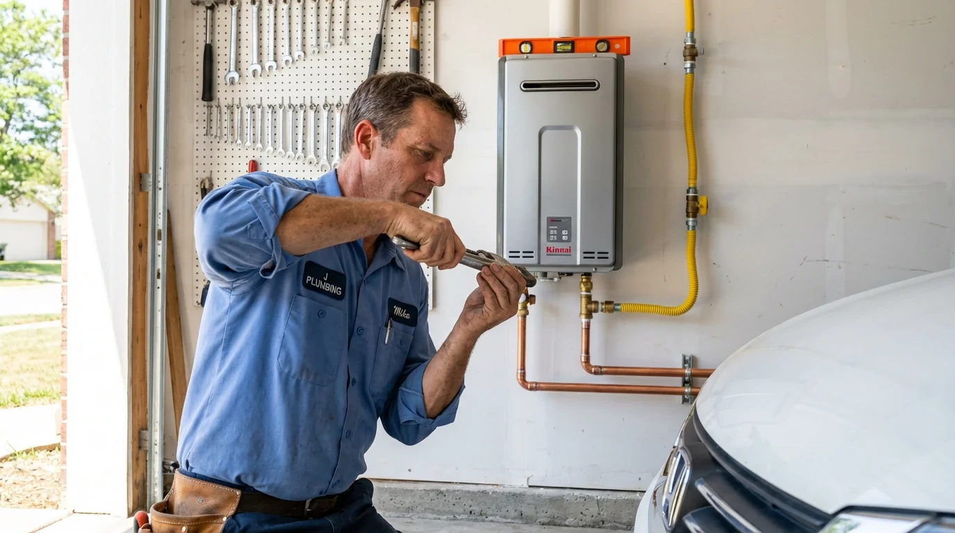 Tankless water heater installation by a Johns Plumbing LLC plumber in Reese